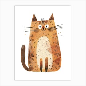 Somali Cat Clipart Illustration 2 Art Print