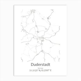 Duderstadt,Germany Minimalist Map Art Print