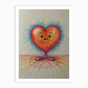 Heart Drawing 12 Art Print