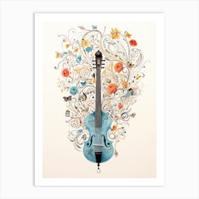 Musical Heart Instrument And Notes 2 Art Print