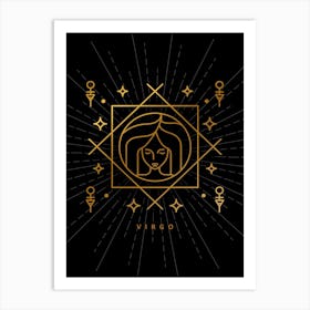 Virgo — Zodiac geometric Art Print