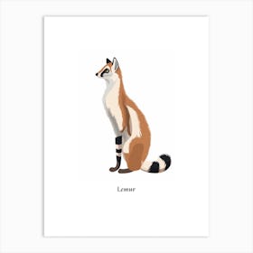 Lemur Kids Animal Poster Art Print