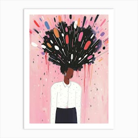 Woman With Afro 3 Art Print