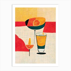 Cocktail 70s Abstract Art Print