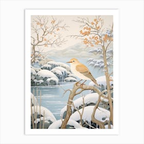 Winter Bird Painting Cuckoo 2 Art Print