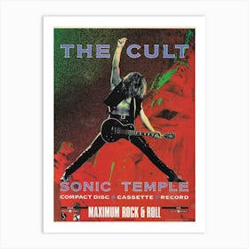 The Cult Sonic Temple Compact Disc Cassette Record Maximum Rock & Roll Poster Art Print