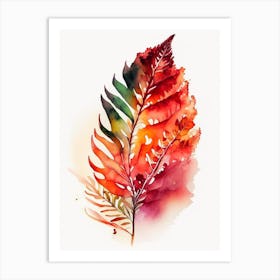 Fire Fern 3 Watercolour Art Print