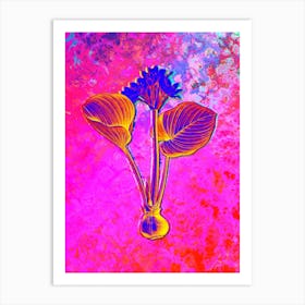 Cardwell Lily Botanical in Acid Neon Pink Green and Blue n.0359 Art Print