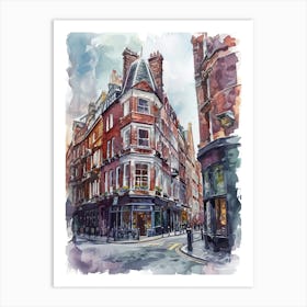 Westminster London Borough   Street Watercolour 3 Art Print