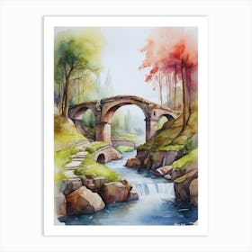 Bridge Over The Stream.1 1 Art Print