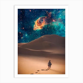 Desert Poncho And Galaxy Sky Art Print