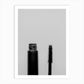 Black And White Photo Of Mascara Art Print