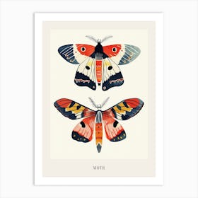 Colourful Insect Illustration Moth 37 Poster Art Print