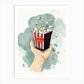 Popcorn In Hand Art Print