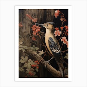 Dark And Moody Botanical Woodpecker 3 Art Print