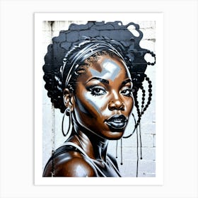 Graffiti Mural Of Beautiful Black Woman 374 Art Print