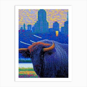 Buffalo, City Us  Pointillism Art Print