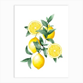Lemon Watercolor Art Print