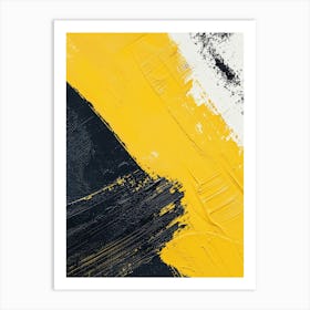 Abstract Yellow And Black Painting 1 Art Print