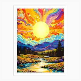 Sunset In The Mountains Art Print