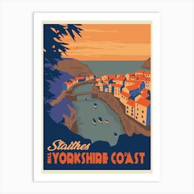Staithes Yorkshire Coast Travel Poster Art Print