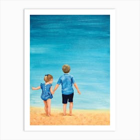 Dressed For Dinner: Kids at the Sea Art Print