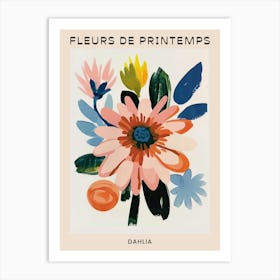 Spring Floral French Poster  Dahlia 2 Art Print