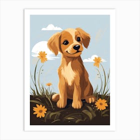 Baby Animal Illustration  Puppy 3 Art Print