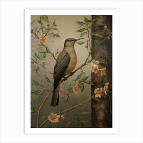 Dark And Moody Botanical Hummingbird 2 Art Print
