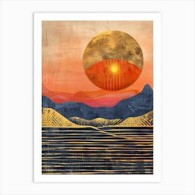 Sunset In The Mountains 24 Art Print