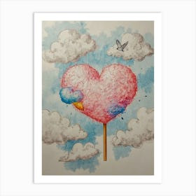 Heart On A Stick Art Print