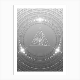 Geometric Glyph in White and Silver with Sparkle Array n.0319 Art Print