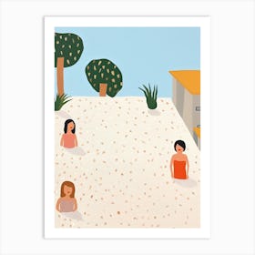 Fancy Los Angeles California, Tiny People And Illustration 4 Art Print