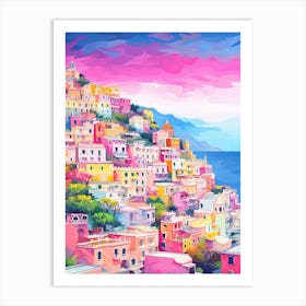 Amalfi Coast Colourful View 2 Art Print
