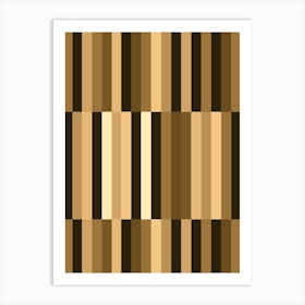Striped Pattern Neutral Brown Shades Art Print