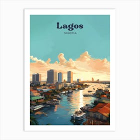 Lagos Nigeria Island Modern Travel Illustration Art Print