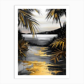 Palm Trees And Water Art Print