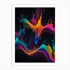 Abstract Paint Splashes Art Print