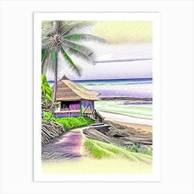 Canggu Indonesia Soft Colours Tropical Destination Art Print