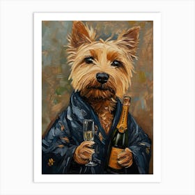 Dog In Bathrobe 6 Art Print