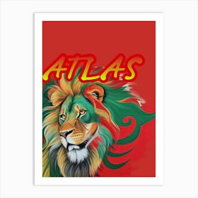 Moroccan Atlas Lion Wall Art Print Art Print