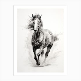 A Horse Painting In The Style Of Stippling 1 Art Print