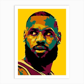 Lebron James in Pop Art Illustration Art Print