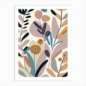 Veronica Wildflower Modern Muted Colours 2 Art Print