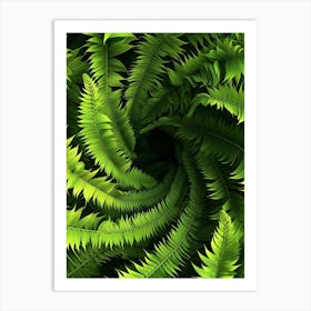 Pattern Poster Upside Down Fern 4 Art Print