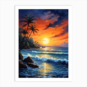 Sunset At The Beach 6 Art Print