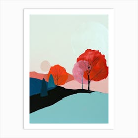 Autumn Trees, Minimalism Art Print