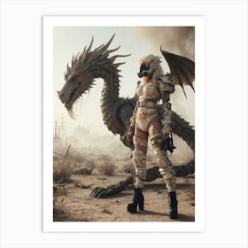 Girl With A Dragon 8 Art Print