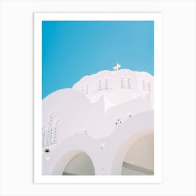 White Church In Greece Art Print