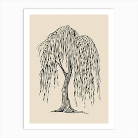 Willow Tree Minimalistic Drawing 3 Art Print
